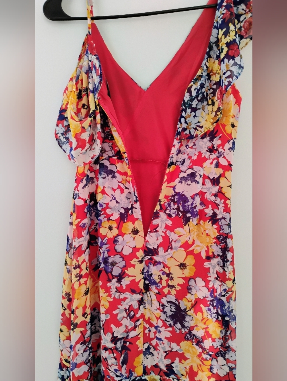Lulu's Red Multi Floral High-Low Dress - Picture 7 of 9